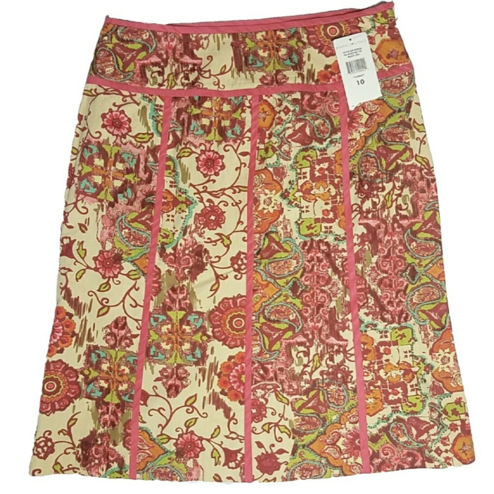 Abstract Floral Skirt Sz 10 Bandolino